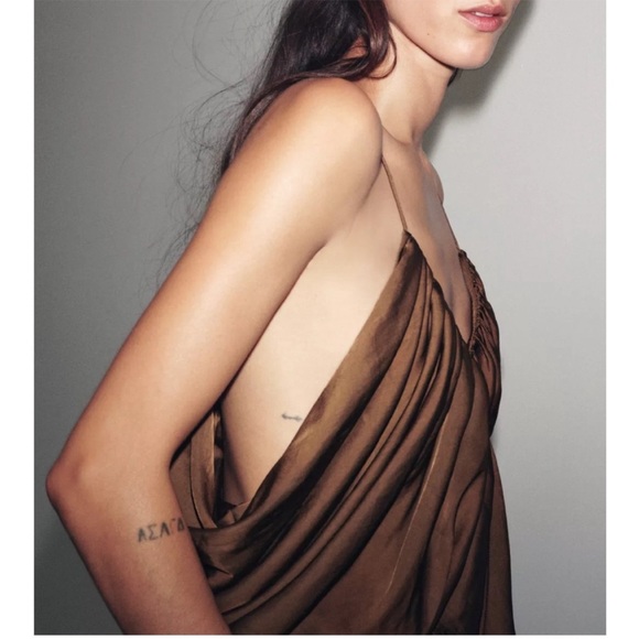 ZARA DRAPED SATIN EFFECT TOP - Picture 3 of 11